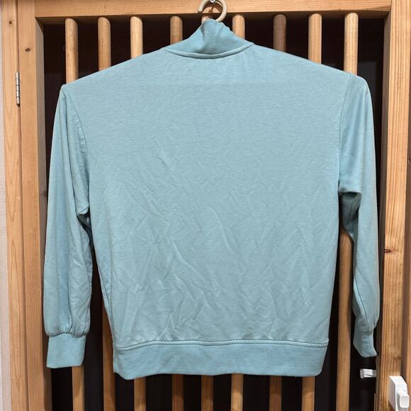 Three Dots Top Size S Green 1/4 Zip Pullover Athleisure Lightweight Minimalist - Picture 2 of 7